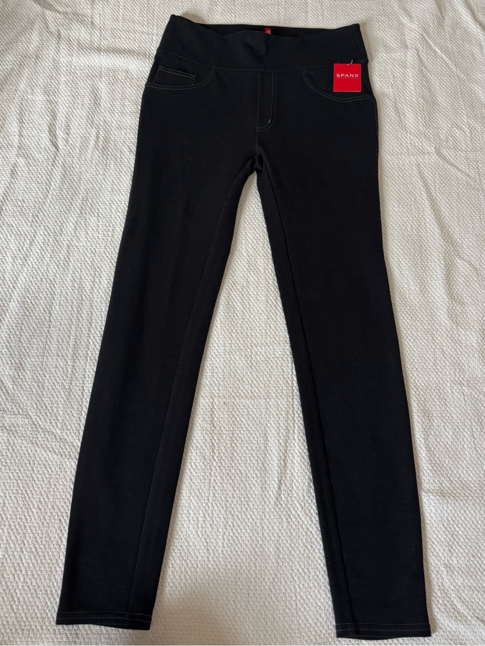 SPANX Black Faux Jean Jeggings - High Waist Stretch